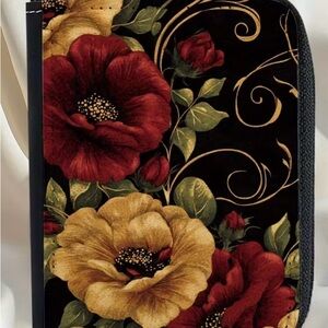 Floral Black and Red Home Accent